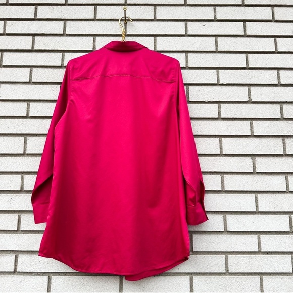 Chico’s Pink Wrinkle Resistant Sateen Tunic Button Down Cotton Shirt Large 2 - Picture 4 of 12